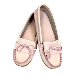 J Crew Soft Unlined Genuine Leather Loafers Women’s Sz 6 Pink Driving Moccasins